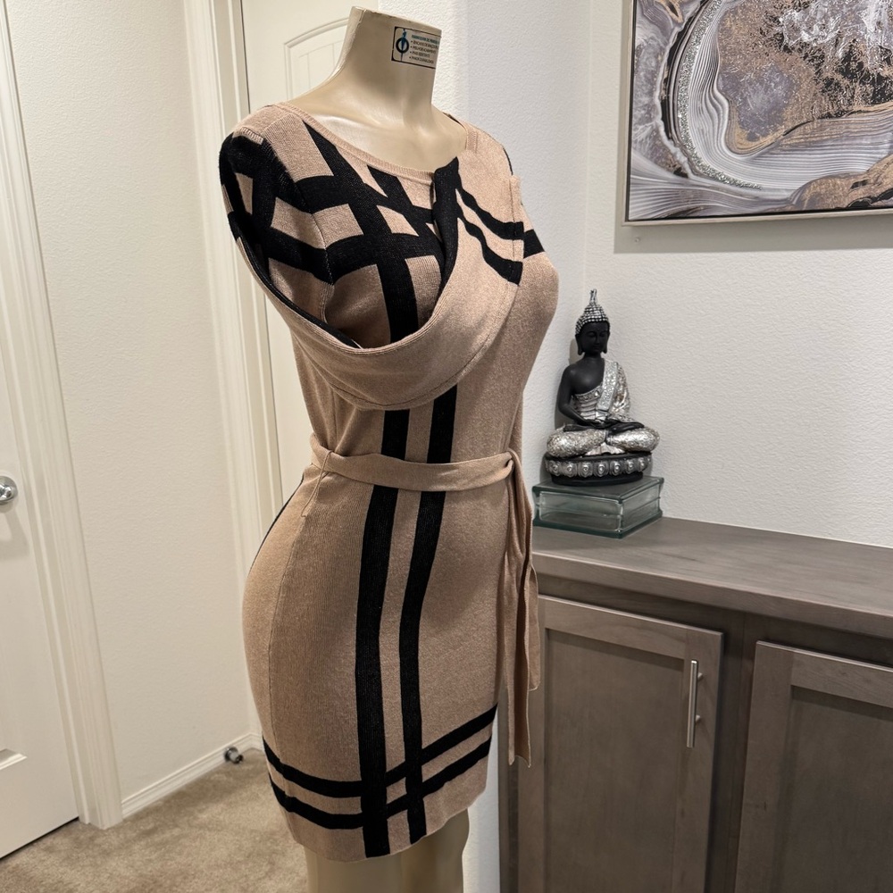Scarlett Black and Tan Asymmetrical Dress